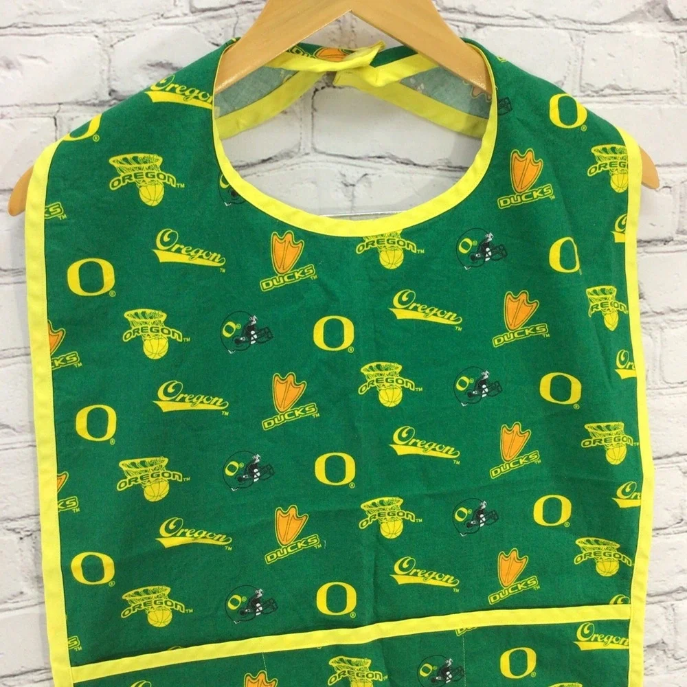 Oregon Ducks Bib Green Yellow Handmade